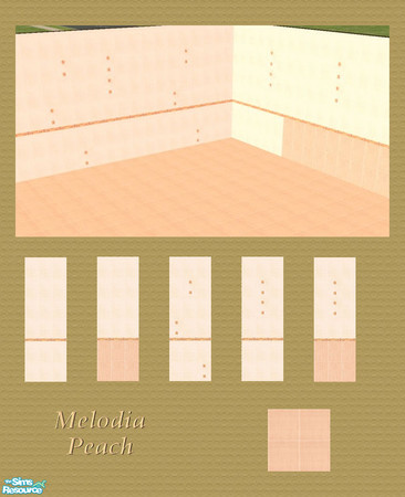 Sims 2 — Melodia Peach Set by triss — Set of tiles in light, pastel colours. Perfect to give your Sims' houses a nice,