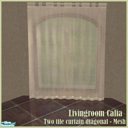 Sims 2 — S2S LivingRoom Calia - Curtain 2tile diagonal Mesh by sims2sisters — 