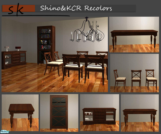 Sims 2 — Potterybarn Diningroom - recolor - brown by ShinoKCR — brown recolor for our Potterybarn Diningroom Only the 3tl