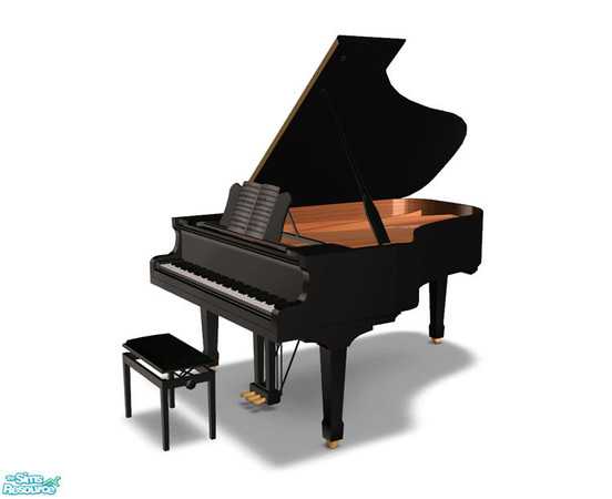 Sims 2 — Twelve Livingroom - Grand Piano by Murano — Black grand piano for your sims!