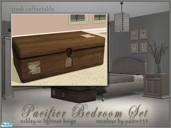Sims 2 — Pacifier Bedroom - Trunk/Coffeetable by Padre — Light beige with dark natural fibre accents. Recolour of the