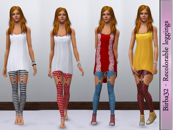 Sims 3 — Fantasy leggings recolorable by Birba32 — Need more leggings? Good, I did a lot! This is the recolorable