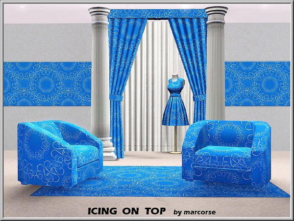 Sims 3 — Icing on Top_marcorse by marcorse — Abstract pattern: swirls and curleques resembling piped white icing on a