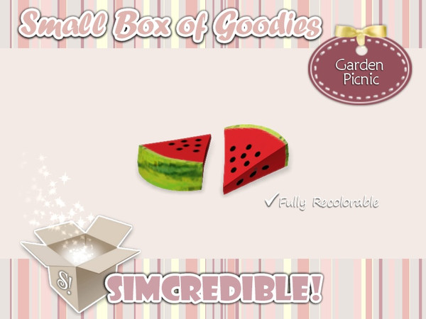Sims 3 — Garden Picnic- Watermelon Slice *Decor* by SIMcredible! — It's SIMcredible! Small box of goodies #3 - Your