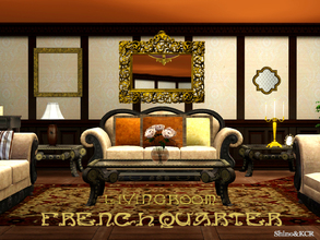Sims 3 — French Quarter Livingroom by ShinoKCR — Continuing the French Quarter Series with a Livingroom. - Sofa fixed on