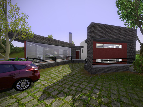 Sims 3 — Edge by SimtasticBuilder — Edge is a compact, modern home built on a hill with a walk-out basement. Including