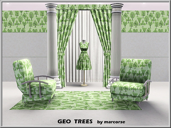 Sims 3 — GeoTrees_marcorse by marcorse — Abstract pattern: various trees, geometrically styled