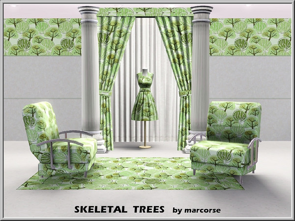 Sims 3 — Skeletal Trees_marcorse by marcorse — Abstract pattern: abstract skeletal trees in a regular repeat design in