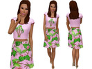 Sims 3 — Sam_Adult Fashion Fever Tropical by frisbud — Fashion Fever Kayla wears a colorful t-shirt and a pink
