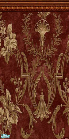 Sims 2 — Victorian Study Wallpapers - Burgundy  by drewsoltesz — Three different old style Victorian Wallpapers for your