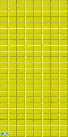 Sims 2 — Yellow Tile (4 pack) - Individual Item by becboobear — Recolor of tile floor and two tile walls that came with