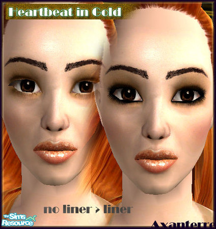 Sims 2 — Heartbeat Eyeshadows - Gold by Axanterre — A stunning gold eyeshadow.