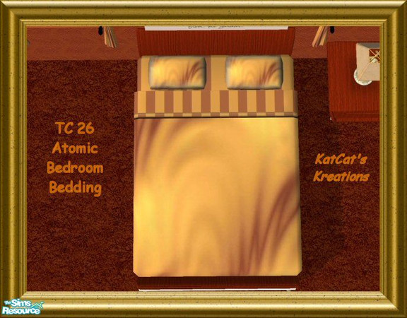 Sims 2 — TC26 Atomic Bedroom - Bedding by KatCat — Bedding using TC26 Textures.