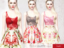 Sims 3 — Floral Outfit (YA/A) by tifaff72 — YA/A female. 2 recolorable channels. 3 flower variation. Evaryday/Formal