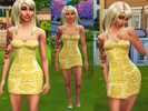 Sims 4 — Aztec Print 1 by pleease — My first print. I gave the dress a yellow Aztec print, to get som culture in the
