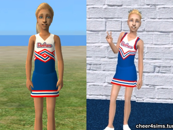 Sims 2 — Panthers Cheerleader Uniform by Cheer4Sims2 — Panthers Cheerleader Uniform