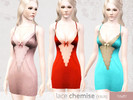 Sims 3 — Lace Chemise (YA/A) by tifaff72 — Lace Satin Chemise. YA/A female. 3 recolorable channels. Sleepwear outfit.