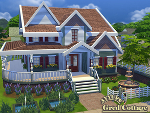 Sims 4 — Gred Cottage by ayyuff — A large family house with 5 bedrooms and 3 baths. It has: 1st
