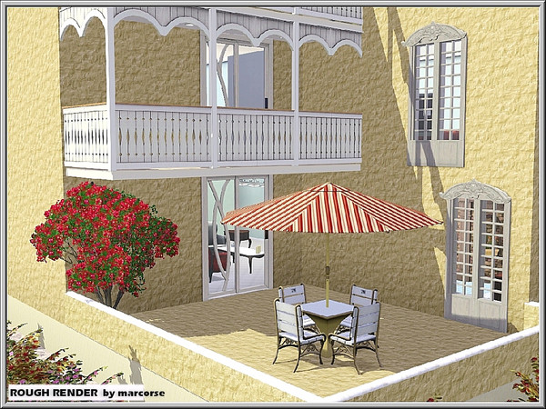 Sims 3 — Rough Render_marcorse by marcorse — Masonry pattern: rough rendered brick in a pale oatmeal