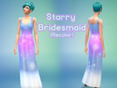 Sims 4 — Starry Sky Bridesmaid Dress by KayliMills3 — A gradient and star brushed recolor of the game's bridesmaid dress.