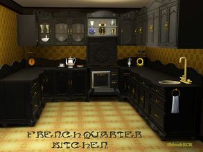 Sims 3 — French Quarter Kitchen by ShinoKCR — Elegant Kitchen for the French Quarter Series. Its has black lacked high
