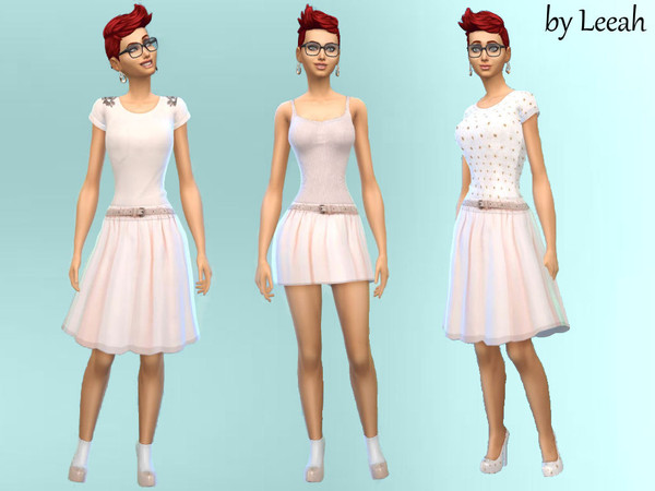 Sims 4 — Skirts and Tops Pale Pink by Leeah — Classy or casual ? it dependes on how you match this set made with soft