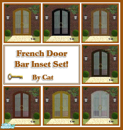 Sims 2 — French Door Bar Inset Set by cat3cm — A new French Door with inset bars. Enjoy! Please re-download as the wrong