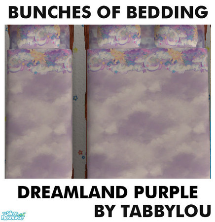 Sims 2 — TL - Kids Bedding DreamLand Purple by TabbyLou — DreamLand Purple in Group 8 in my Bunches of Beddings recolors.
