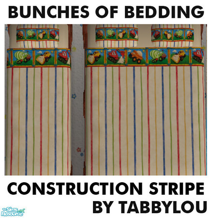 Sims 2 — TL - Kids Bedding Construction Stripes by TabbyLou — Construction Stripes in Group 8 in my Bunches of Beddings
