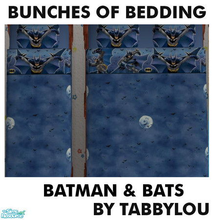 Sims 2 — TL - Kids Bedding Batman+Bats by TabbyLou — Batman & Bats in Group 8 in my Bunches of Beddings recolors.