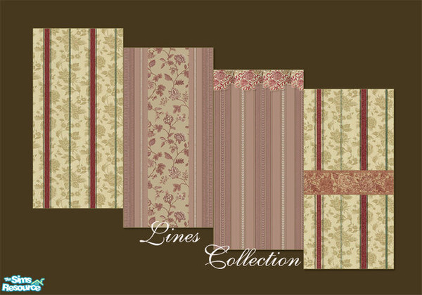 Sims 2 — Lines Collection by Santario — Wall-papers of purple shades in lines.