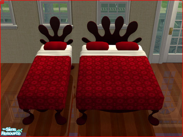 Sims 2 — Bedding Cato Series - Fire Red by spacemouse — Bedding Cato Series - Fire Red