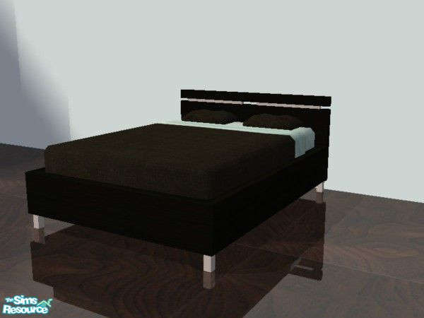 Sims 2 — Tokyo Bedroom Recolour - Double Bed by TheMistress666 — Recolour of Padre's Tokyo Bedroom set in Chocolate Wood