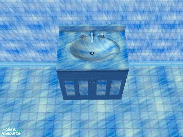 Sims 2 — Otter Play Bath Set - Sink by Riverwillows — Pretty blue sink. Part of the Otter Play Bath Set by Riverwillows