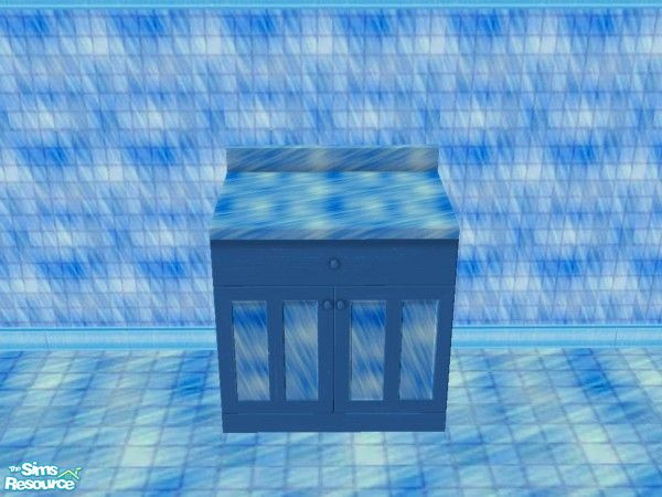 Sims 2 — Otter Play Bath Set - Counter by Riverwillows — Pretty blue counter. Part of the Otter Play Bath Set by