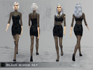 Sims 4 — Black widow by Wolfcry — Scare your party away with coweb pattern dress. There are torn and non-torn style for
