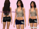 Sims 4 — Studded Denim Shorts by jedilemma — Blue and black shorts in one file. This is standalone. 