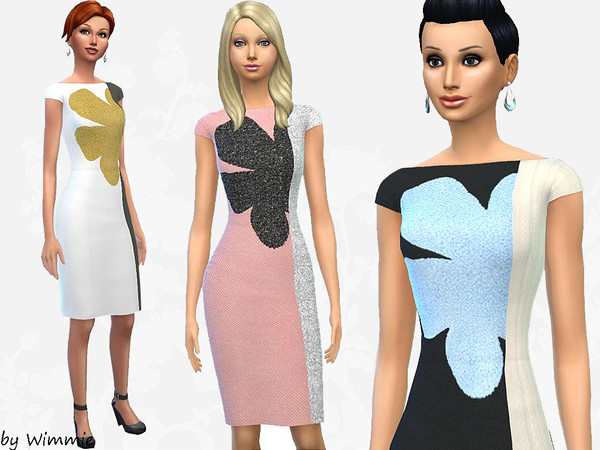 Sims 4 — Sheath Dress with bloom by Wimmie — A new, elegant dress, perfect for those who wants to go directly from the