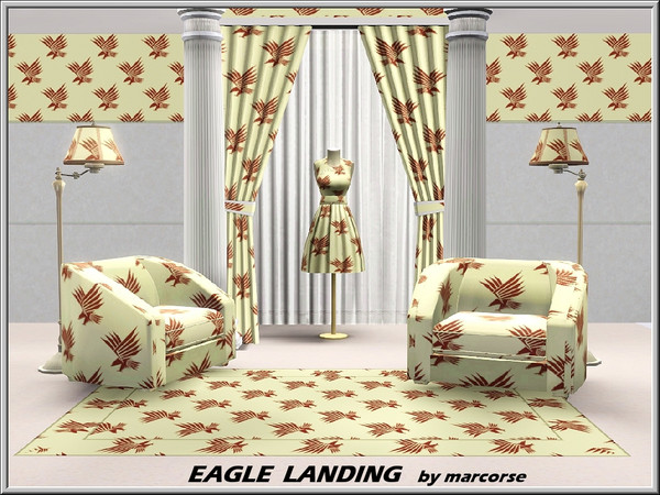 Sims 3 — Eagle Landing_marcorse by marcorse — Themed pattern: stylised eagle set for landing.