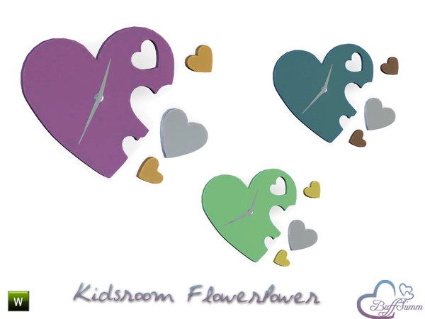 Sims 3 — Kidsroom_FlowerPower Clock Heart by BuffSumm — Part of the *Kidsroom FlowerPower* ***TSRAA***