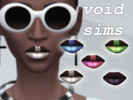 Sims 4 — Halved Stripe Lipstick by Chanicle — Standalone colored lipstick with striped upper lip. The skin shows through