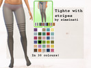 Sims 4 — Striped Tights by simsinati — Tights with stripes over the knee in 30 recolours.