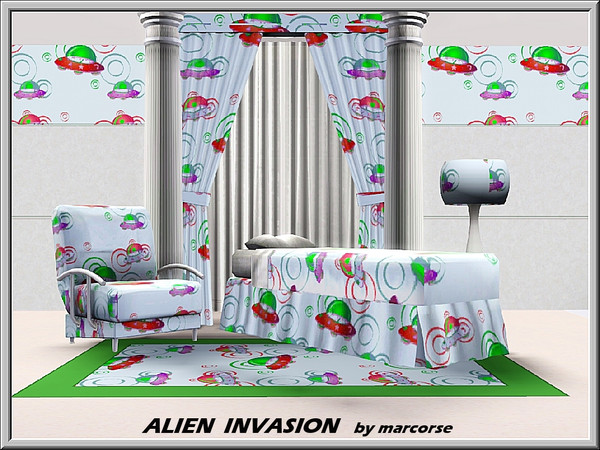 Sims 3 — Alien Invasion_marcorse by marcorse — Flying saucers in a random repeat design