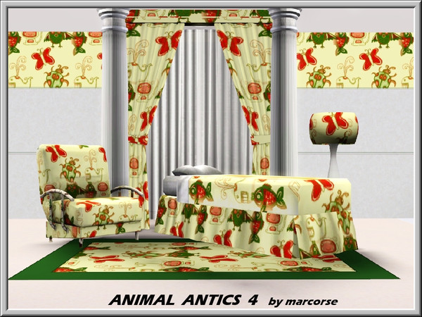 Sims 3 — Animal Antics4_marcorse by marcorse — Nursery animals in a random repeat pattern.