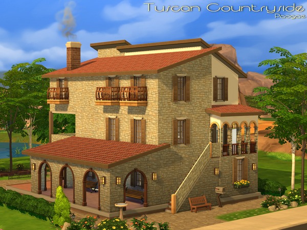 Sims 4 — Tuscan Countryside by Paogae — A typical house of the Tuscan countryside in Italy, with a portico, terracotta