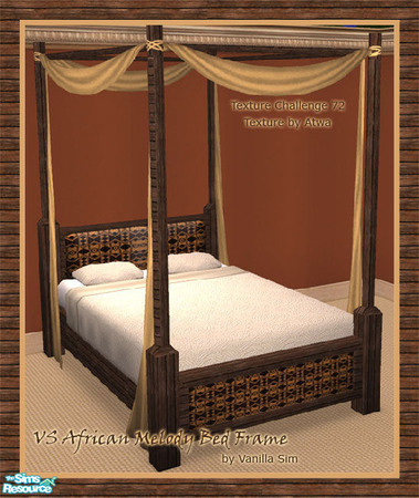 Sims 2 — VS African Melody Bed Frame TC-72  by Vanilla Sim — Constructed from high quality South African indigenous