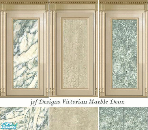 Sims 2 — jsf Designs Victorian Marble Deux by jsf — My Victorian panel, columned and topped with dentile moulding, holds