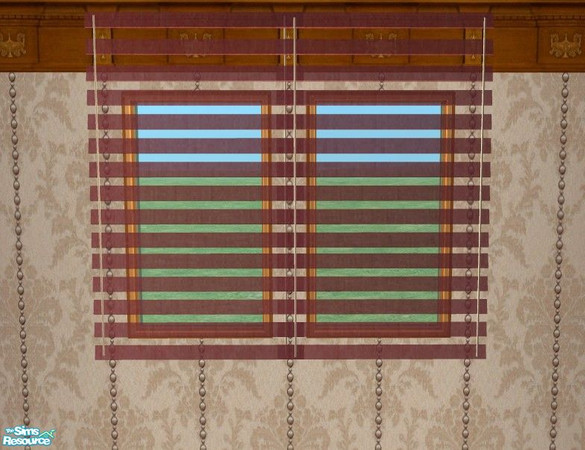 Sims 2 — Timeless Living  - Blinds by Riverwillows — Lovely mauve and floral recolor of RICCI2882\'s wonderful Indy