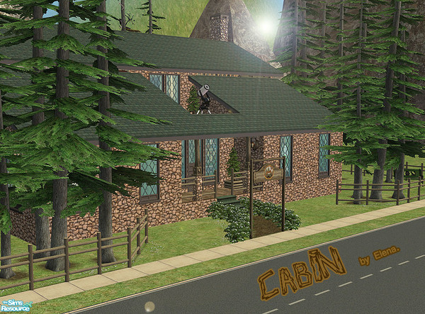 Sims 2 — Cabin by Elena. — This is my personal favorite! A vacation home for your sims. Downstairs: