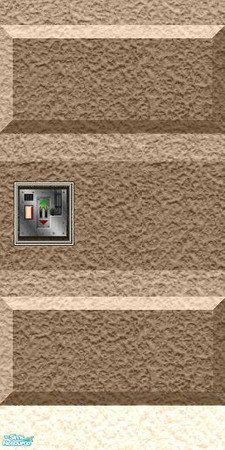 Sims 2 — Sc-fi Wall Set 3 - Striped  12 Key Pad by stephanie_b. — Tan Wall With Key Pad